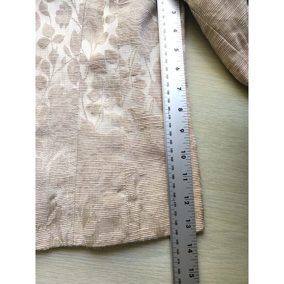 JACKET/BLAZER-CHICO'S-Cream-Brocade Style Material-Short Length-Chico's Size 1/S - Picture 14 of 16